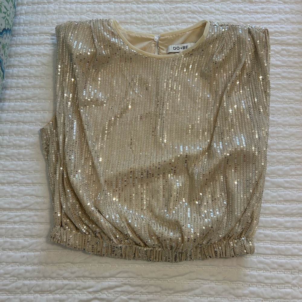 Do+Be Gold Sequin Women's Top